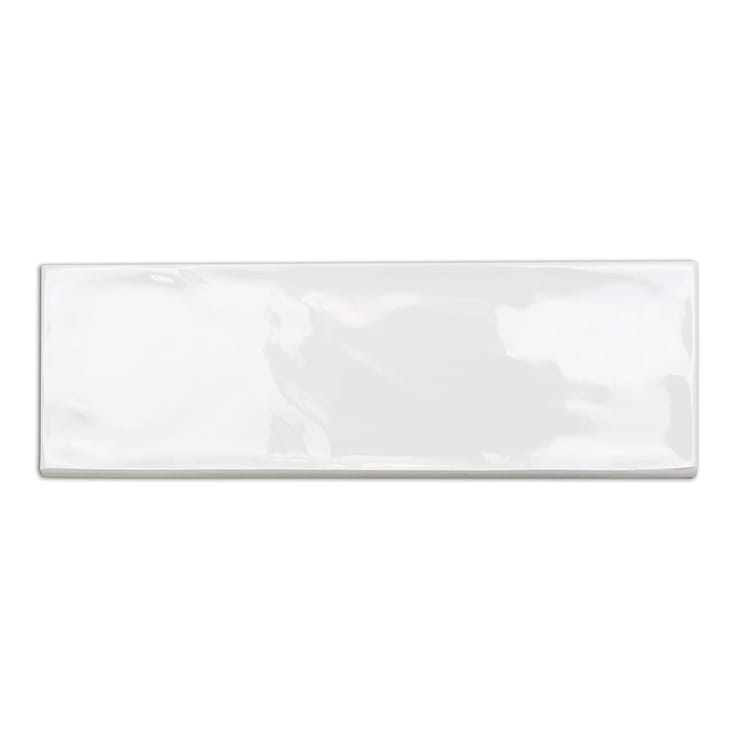 Santa Monica White 4x12 Bullnose; in White  Ceramic; for Backsplash, Kitchen Wall, Wall Tile, Bathroom Wall