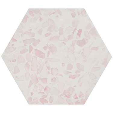 Terrazzo Hex Pink 9" Terrazzo Look Matte Porcelain Tile