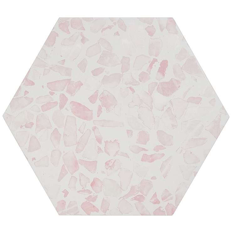 Terrazzo Hex Pink 9" Terrazzo Look Matte Porcelain Tile