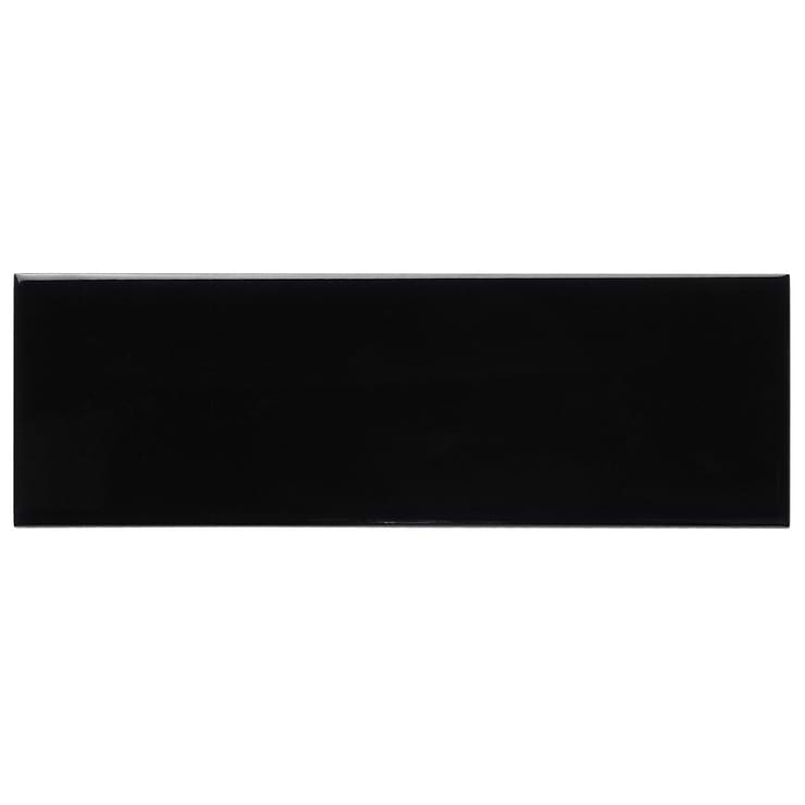 Park Hill Black 4x12 Polished Porcelain Tile