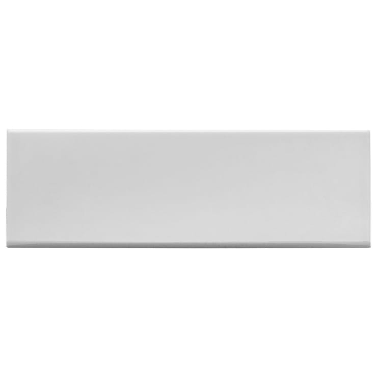 Park Hill Light 4x12 Polished Porcelain Bullnose; in Light Gray Porcelain; for Backsplash, Kitchen Wall, Wall Tile, Bathroom Wall, Shower Wall, Outdoor Wall, Pool Tile