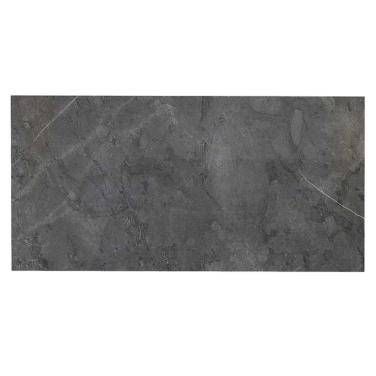 Marble Tech Amani Grey 12x24 Polished Marble Look Porcelain Tile 