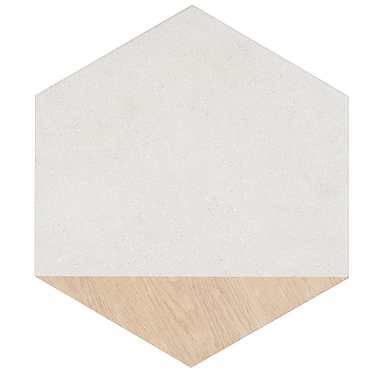 Pergola  Wood White 12.5" Hexagon Matte Porcelain Tile - Sample