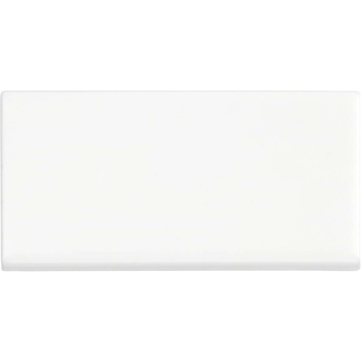 Basic White  White Matte 6" Side Bullnose; in White Ceramic; for Backsplash, Bathroom Wall; in Style Ideas Beach, Farmhouse