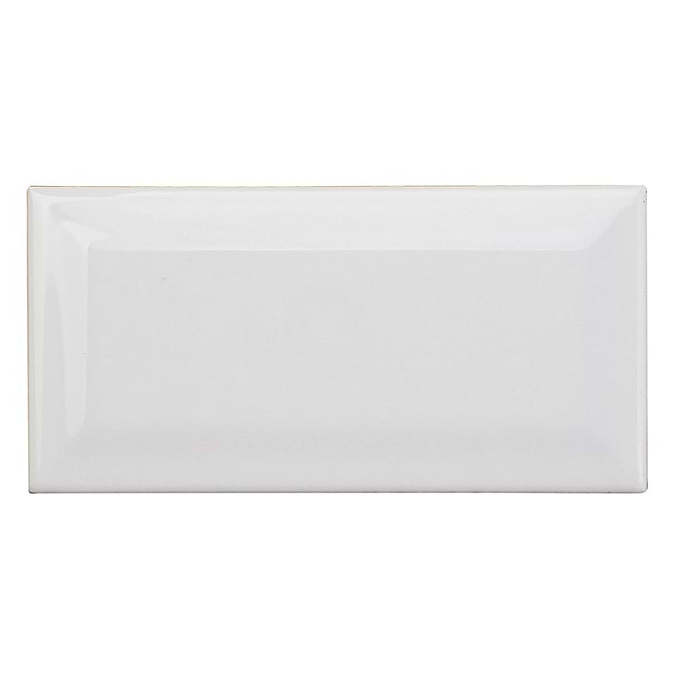 Basic 3x6 Beveled White Ceramic Tile
