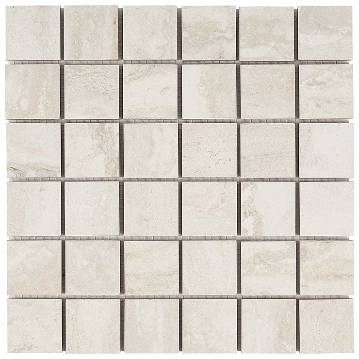 Basic Travertine Beige & Cream 2x2 Matte Porcelain Mosaic Tile
