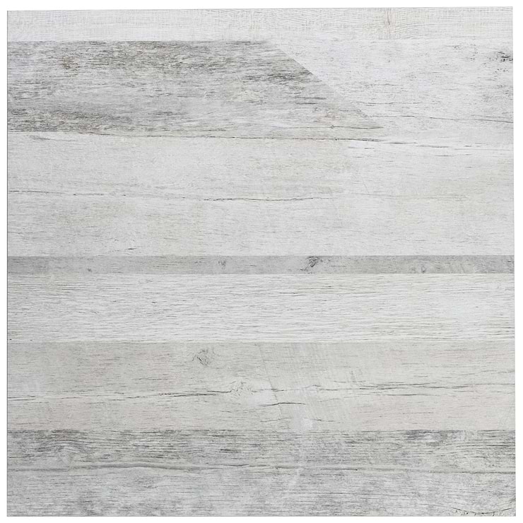 Caribou White 24x24 Matte Porcelain Wood Look Tile