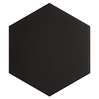 SymetroHex Black 10" Hexagon Matte Porcelain Tile