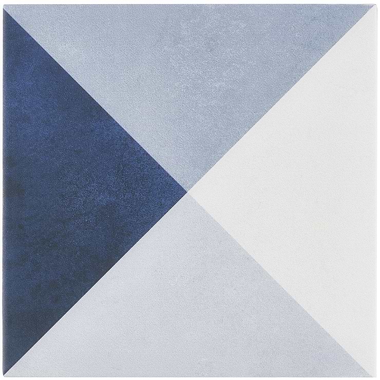 Art Geo by Elizabeth Sutton Cement Deco Blue 8x8 Matte Porcelain Tile: Pattern 2
