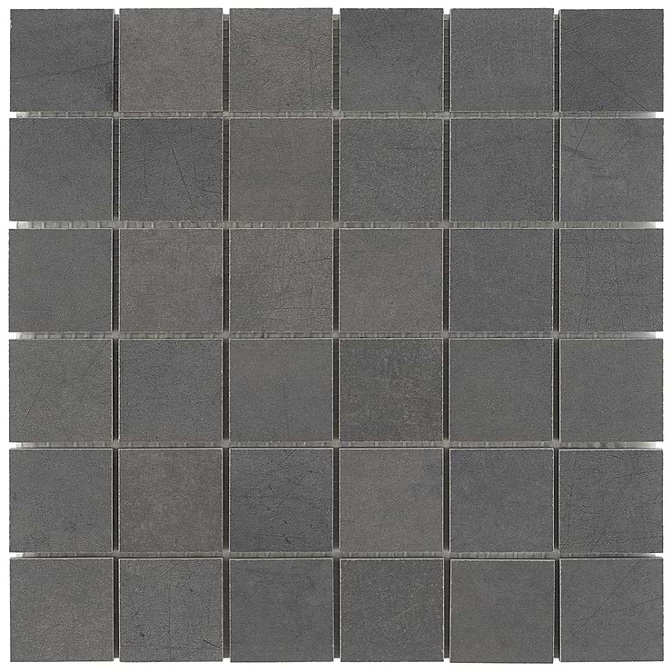 Bond Venom Black Charcoal 2x2 Matte Porcelain Mosaic Tile