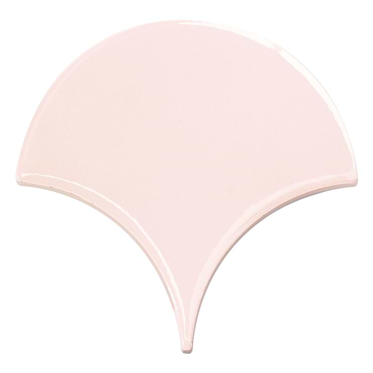 Highwater Rose Pink Fishscale 2x5 Polished Ceramic Wall Tile