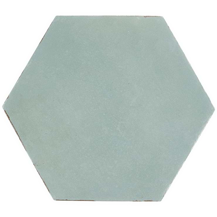 Sasha Hex Bettina Blue Green 6" Matte Porcelain Hexagon Tile