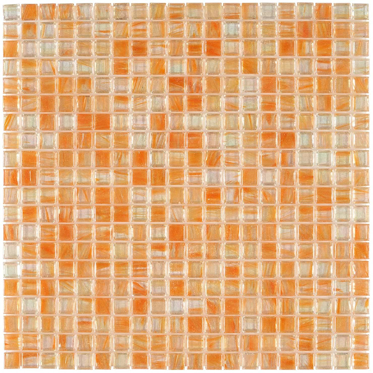 Celeste Citrus Blast Orenge Glass Polished Mosaic Tile