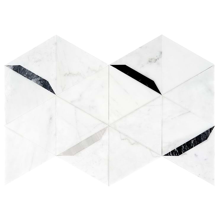 Tres Grigio Polished Marble Mosaic Tile