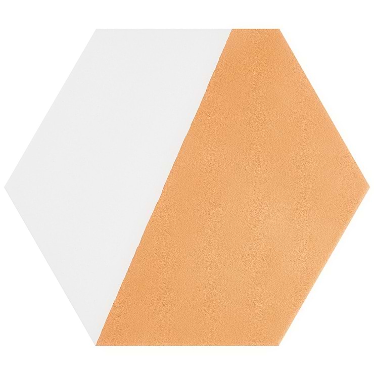 HexArt Pop Orange 8" Hexagon Matte Porcelain Tile