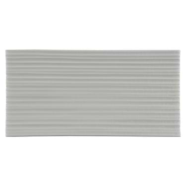 Nabi Blanco White 4.5x9 Fluted Ridged Polished Glass Tile