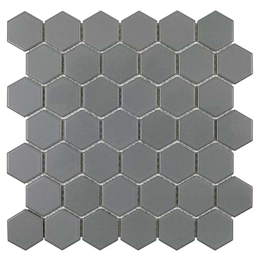 Serenity Gray 2" Hexagon Matte Porcelain Mosaic