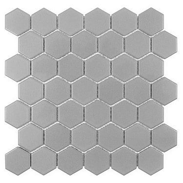 Serenity Gray 2" Hexagon Matte Porcelain Mosaic