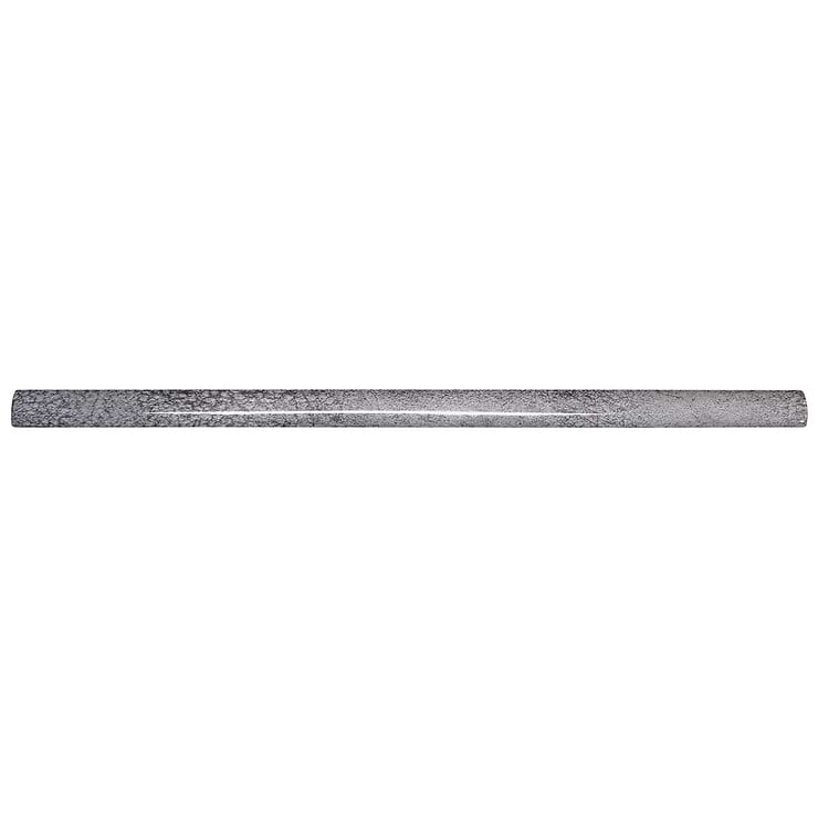 Kalay Antracite Gray 1/4 Round Glossy Ceramic Bullnose; in Charcoal Ceramic; in Style Ideas Contemporary, Craftsman, Farmhouse, Industrial, Mid Century, Transitional