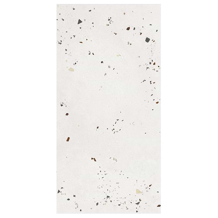 Kobe Cement Ice White 24x48 Terrazzo Look Matte Porcelain Tile