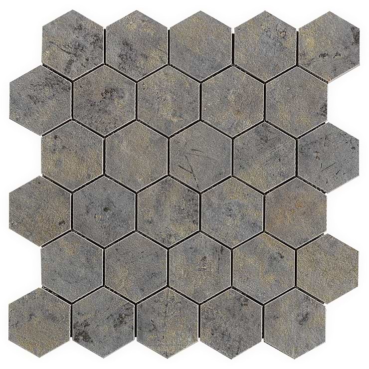 Portrait Sage Gray 2" Hexagon Matte Porcelain Mosaic Tile