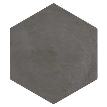 Ava Charcoal Black 8" Hexagon Matte Porcelain Tile - Sample