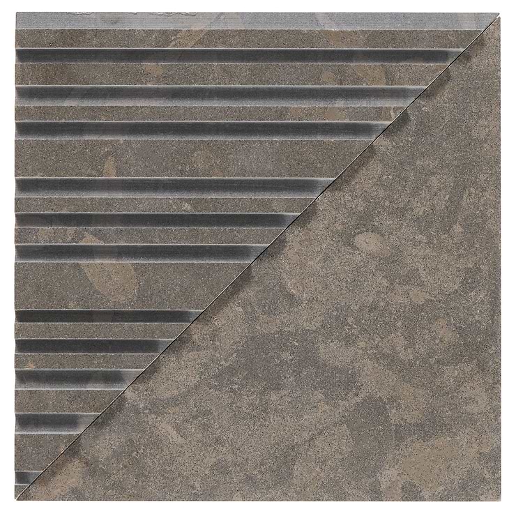 Barcode by Michael Habachy Medio Nova Gray 8x8 Textured 3D Honed Marble Tile