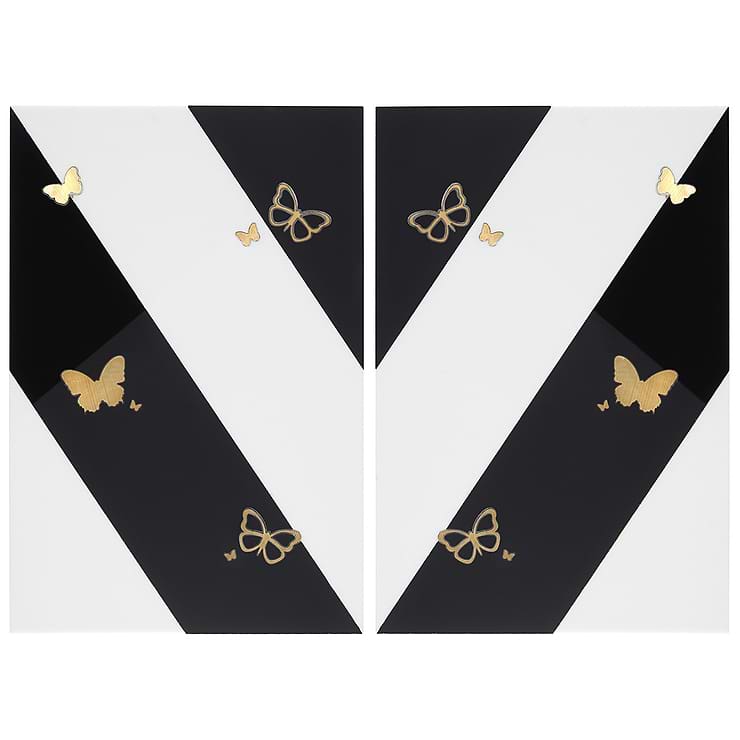 Timeless Butterflies 12x18 Porcelain Tile By Elizabeth Sutton