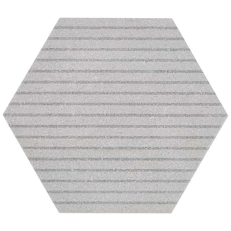 Texstone Deco Gris Gray 9" Matte Porcelain Hexagon Tile