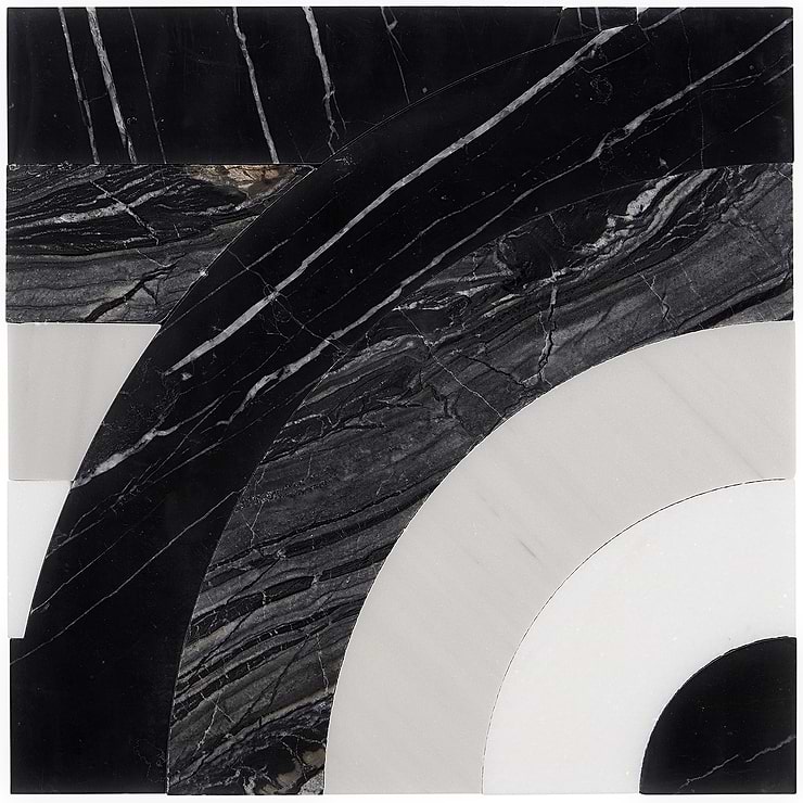 Arc Horizontal Night 12x12 Polished Marble by Elizabeth Sutton