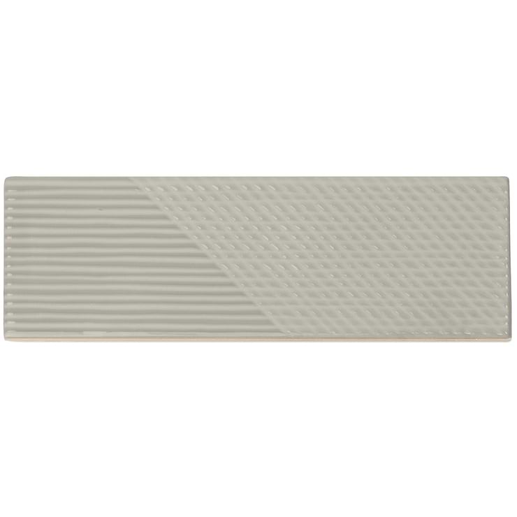 Enigma Light Gray 2x8 Polished Textured Ceramic Wall Tile