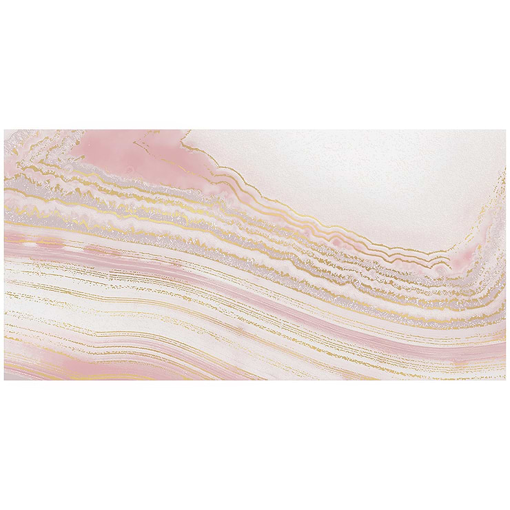 Agate Art Himalaya Pink 24x48 Artisan Decor Polished Porcelain Tile