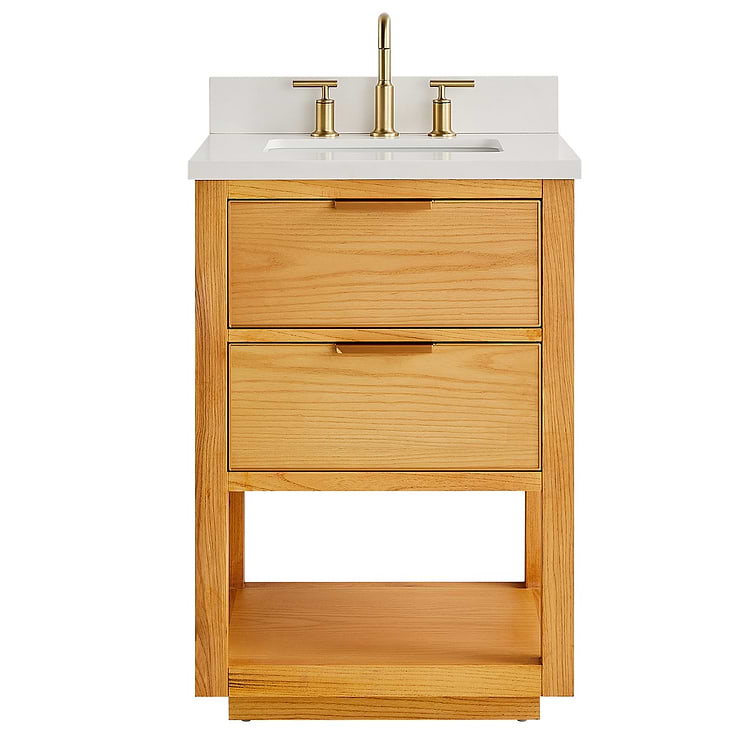 Bathroom Oak Vanity Unit Corner Oak Sink Cabinet Ceramic Wash