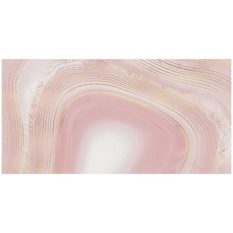 Agate Art Himalaya Pink 24x48 Artisan Decor Polished Porcelain Tile