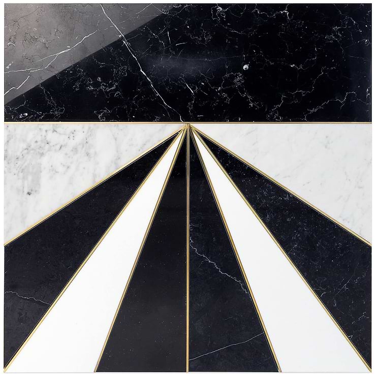 Art Deco Starburst by Vanessa Deleon 24x24 Mosaic Tile