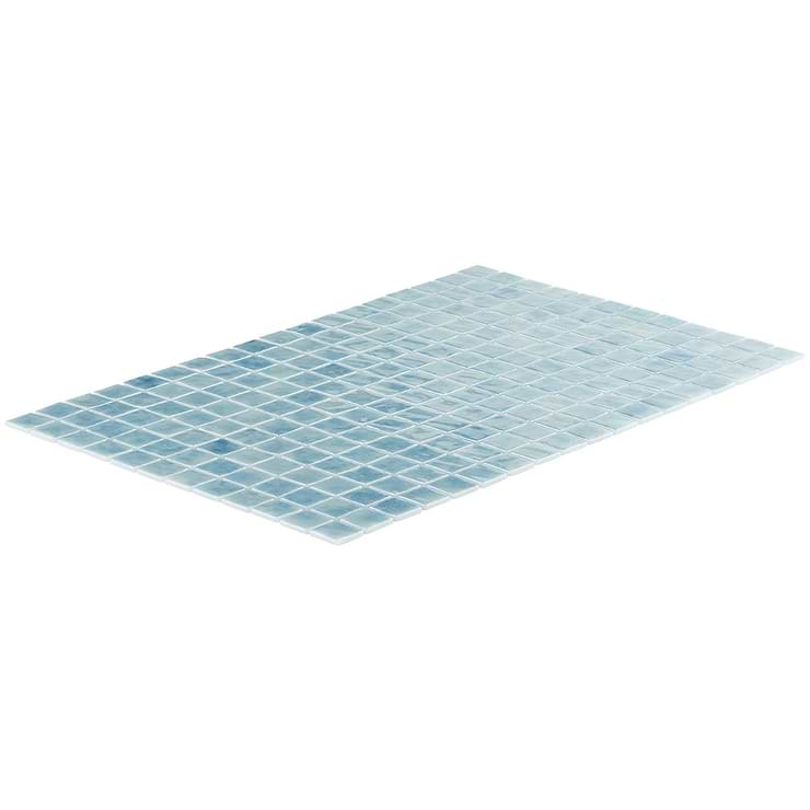 Swim Fiji Light Blue 1x1 Polished Glass Mosaic Tile