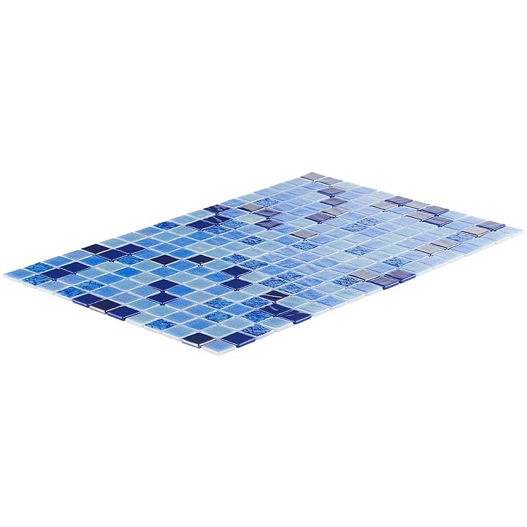Swim Siesta Blue Sky 1x1 Polished Glass Mosaic Tile