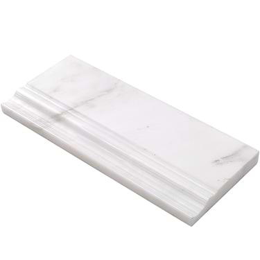 Calacatta White 5x12 Marble Base Molding Liner