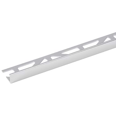 Essential Anodized Aluminum Polished Silver 3/8" L-Shape Tile Edge Protector Trim