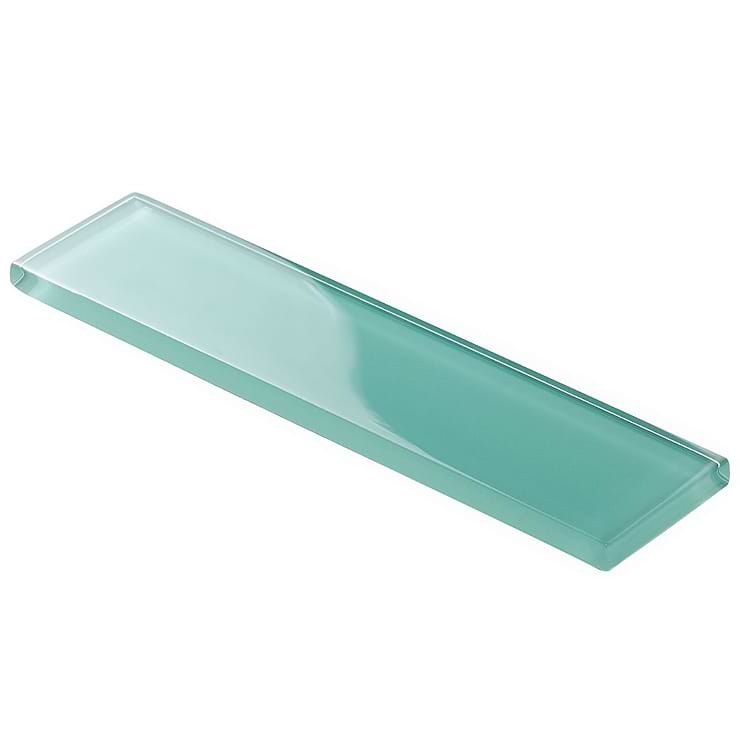Loft Tea Green 2x8 Polished Glass Subway Tile for Wall