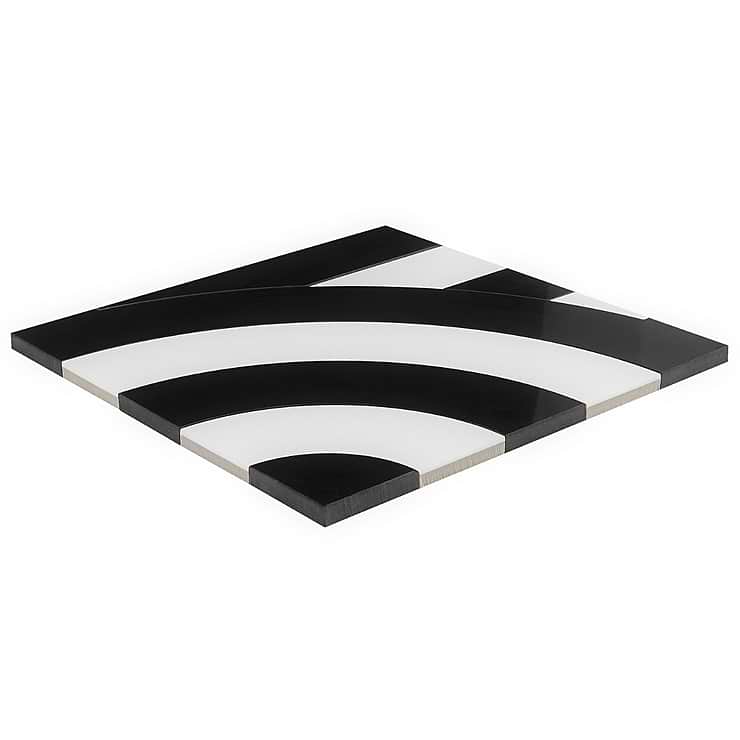 Arc Horizontal Viva 12x12 Polished Porcelain and Marble Mosaic