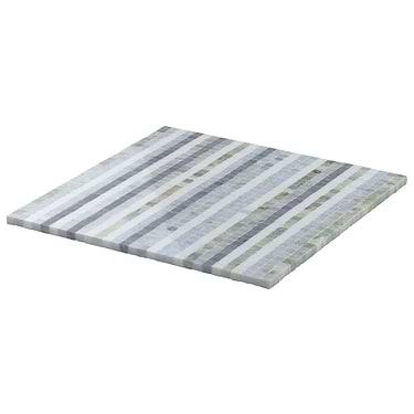 Microsaic Lines Sky Blue Polished Marble Mosaic