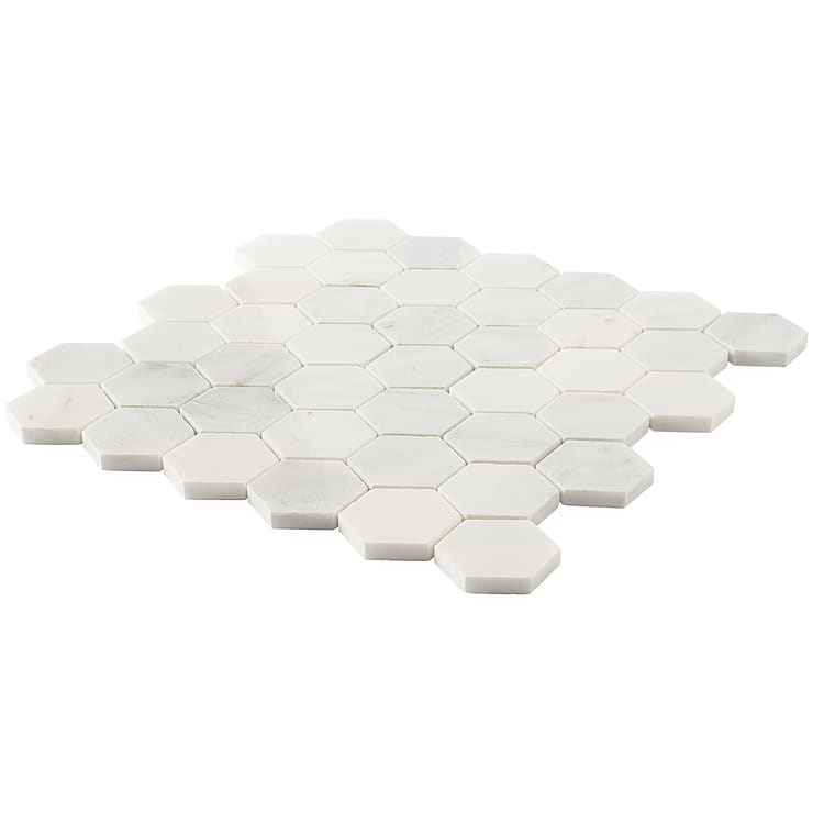 Asian Statuary 2" Hexagon Polished Marble Mosaic Tile