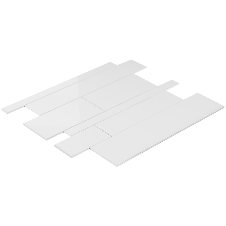 Pure White LPS Railroad Solid Core Peel & Stick Self Adhesive Polished Mosaic Tile