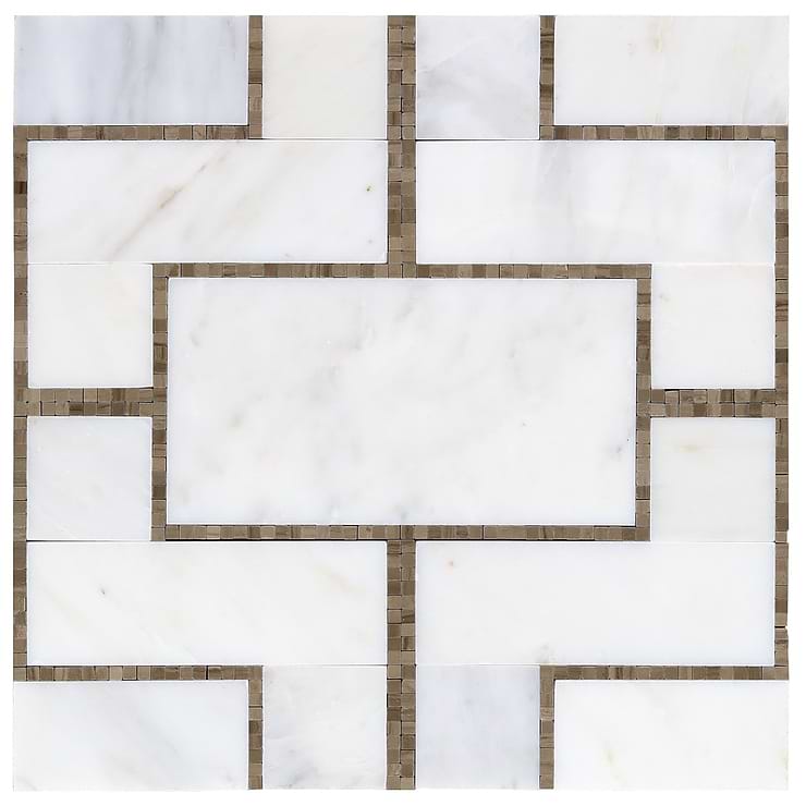 Cul De Sac Athens Gray & Asian Statuary Marble Mosaic Tile