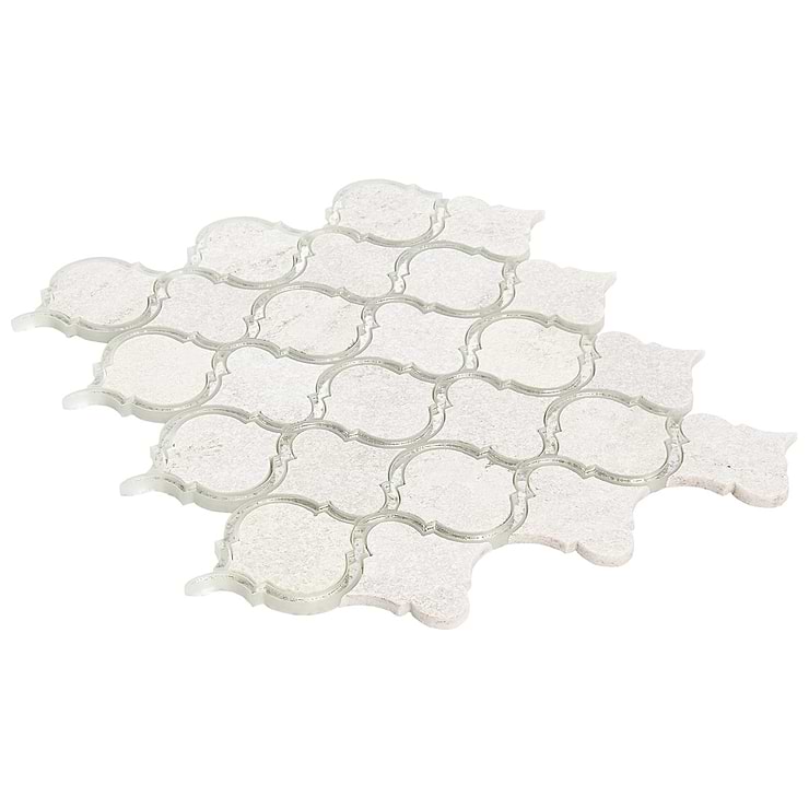 Veranda Niveous Quartz Polished Mosaic Tile with Mirrored Accents