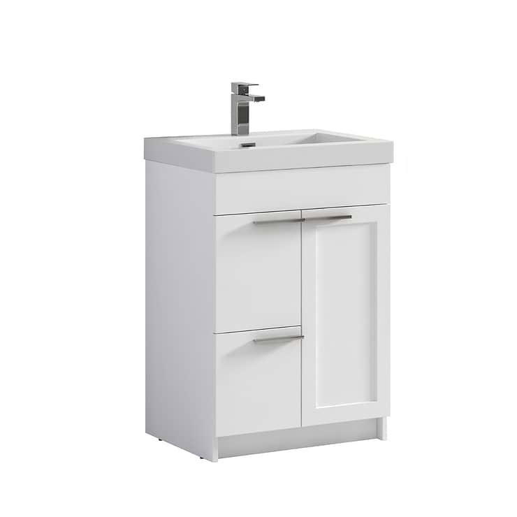 Mona 24" White Vanity And Counter; in Style Ideas Contemporary, Modern, Transitional