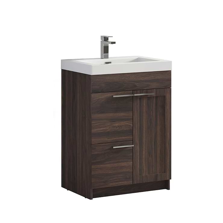 Mona 24" Cali Walnut Vanity And Counter; in Style Ideas Contemporary, Modern, Transitional