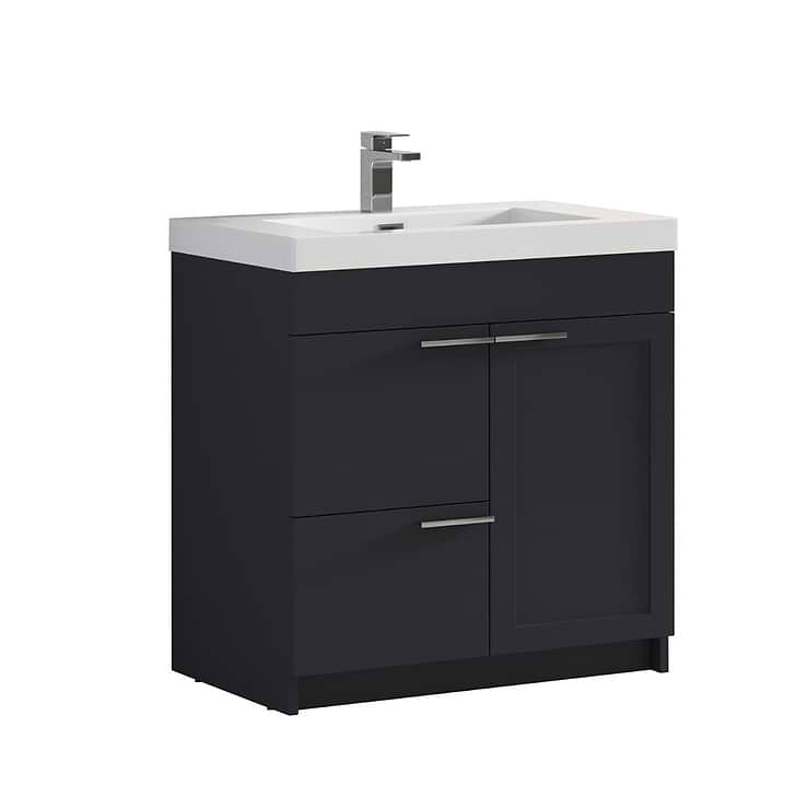 Mona 36" Charcoal Gray Vanity And Counter; in Style Ideas Contemporary, Modern, Transitional