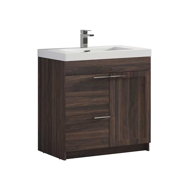 Mona 36" Cali Walnut Vanity And Counter; in Style Ideas Contemporary, Modern, Transitional